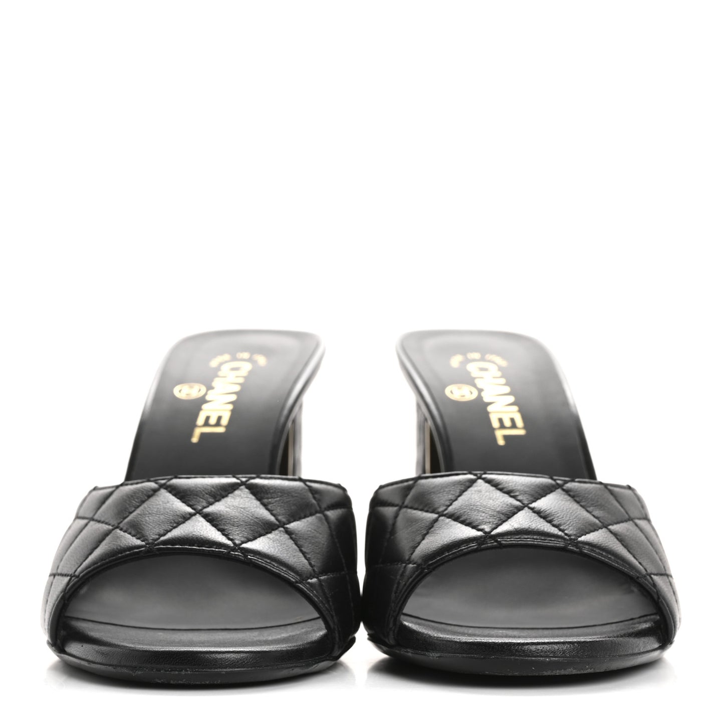 Lambskin Quilted CC Mules 40 Black