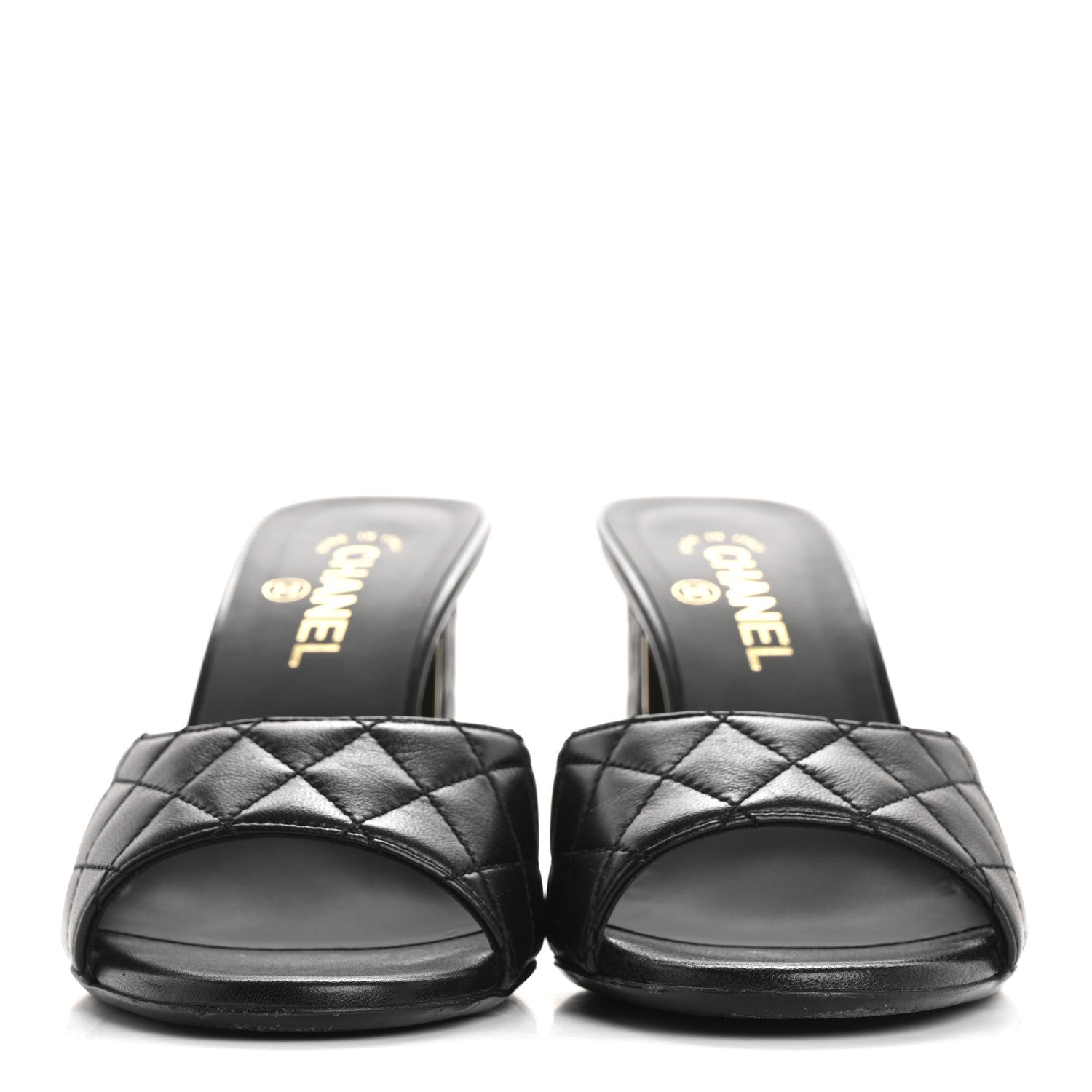 Chanel Lambskin Quilted CC Mules 40 Black 3 of 10