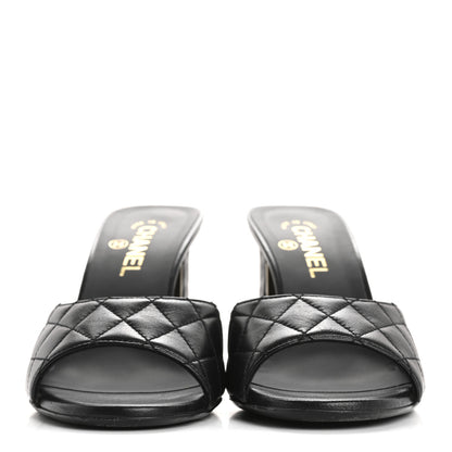 Chanel Lambskin Quilted CC Mules 40 Black 3 of 10