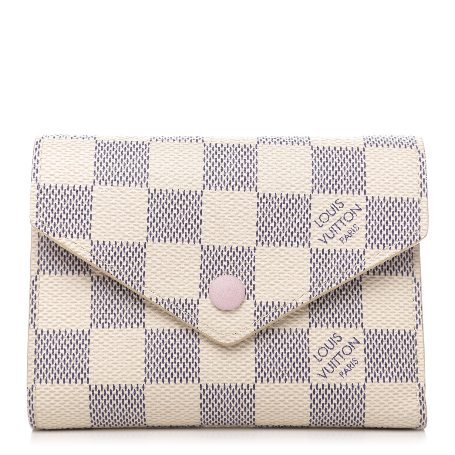 Louis Vuitton Damier Azur Victorine Wallet Rose Ballerine 1 of 7