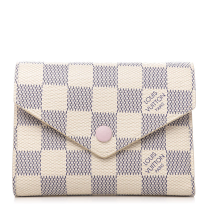 Louis Vuitton Damier Azur Victorine Wallet Rose Ballerine 1 of 7
