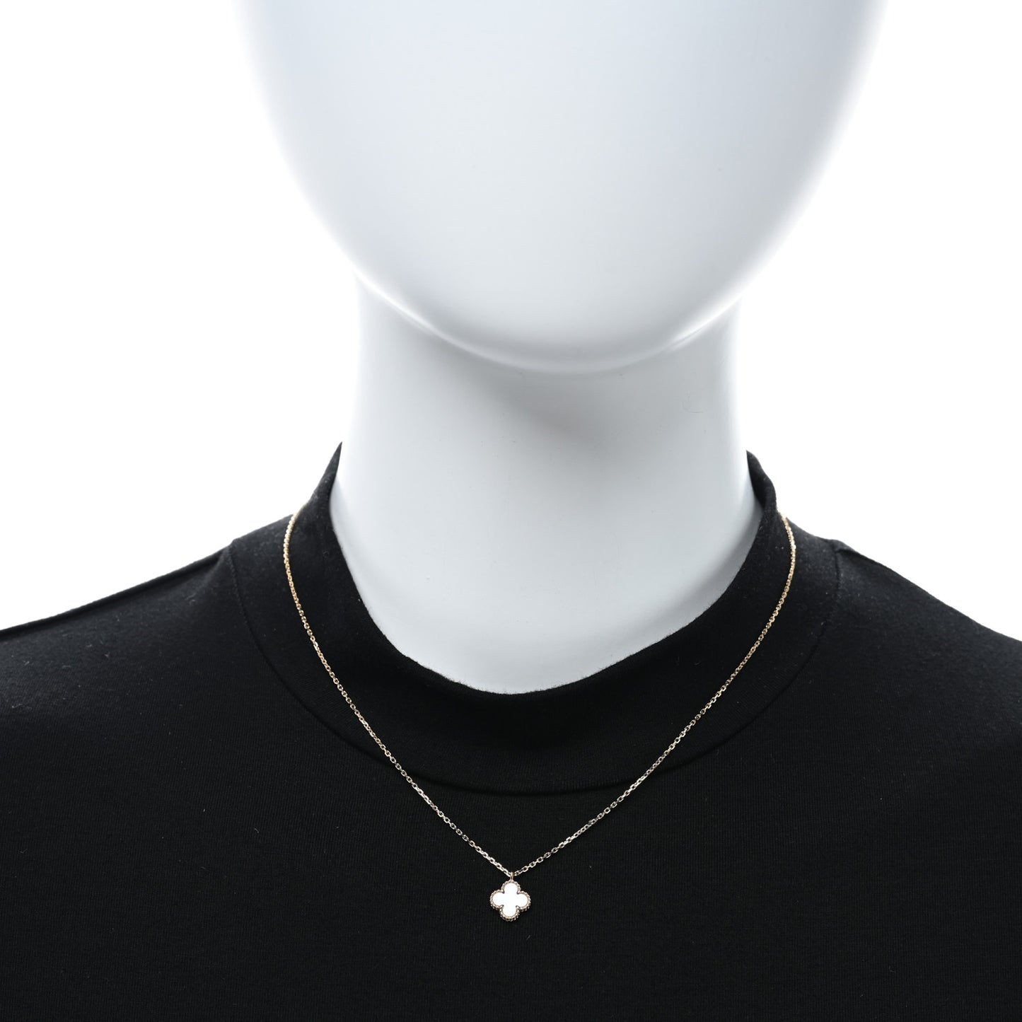 18K Yellow Gold Mother of Pearl Sweet Alhambra Pendant Necklace