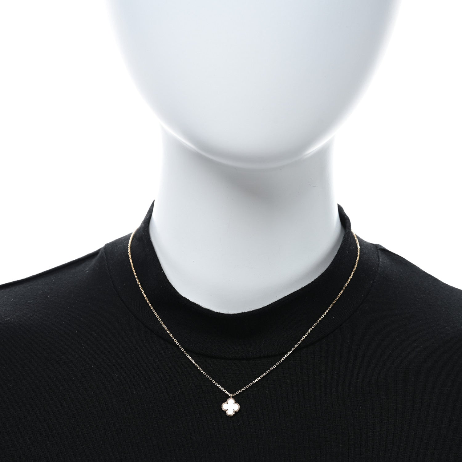 Van Cleef & Arpels 18K Yellow Gold Mother of Pearl Sweet Alhambra Pendant Necklace 2 of 4