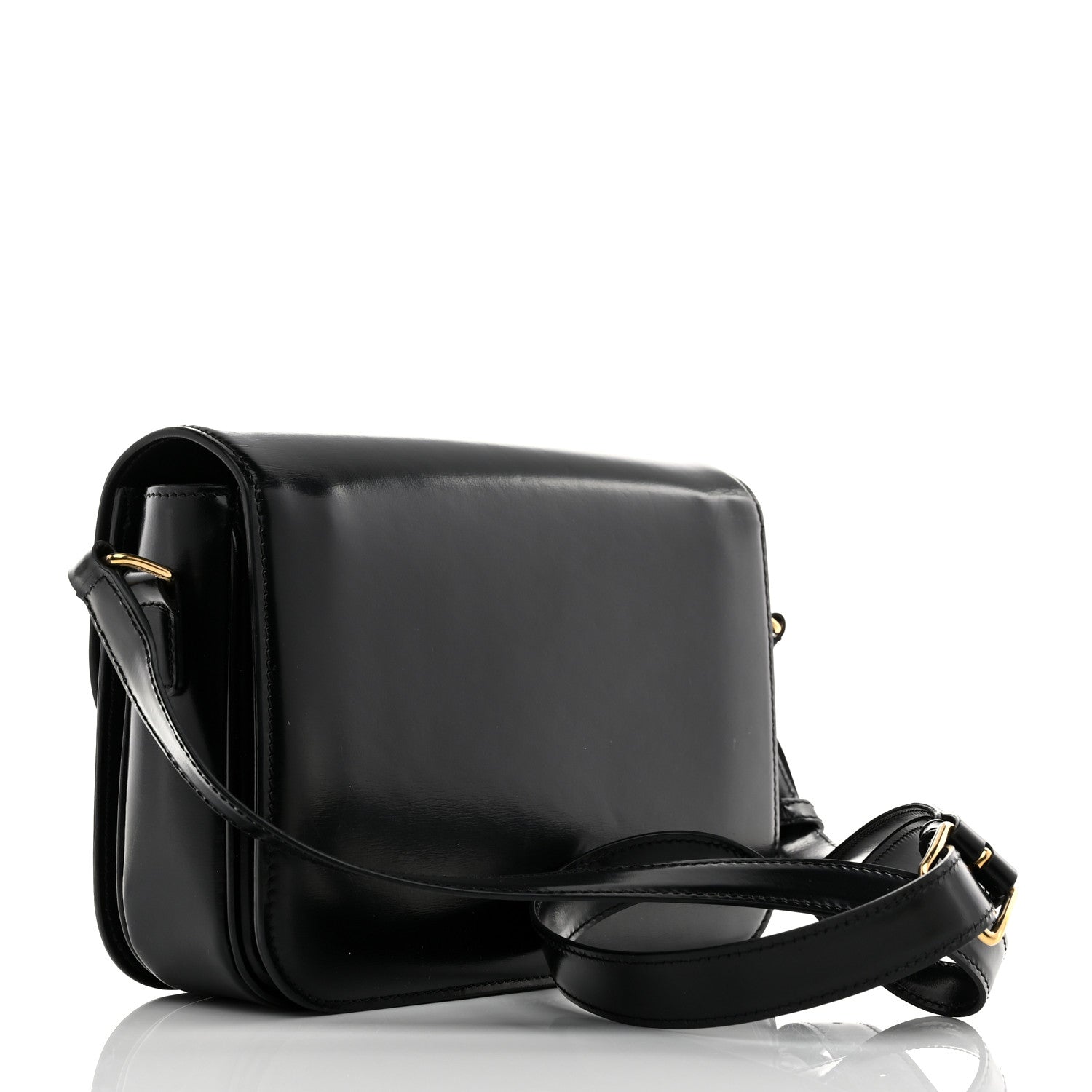 Celine Shiny Calfskin Medium Triomphe Black 3 of 12