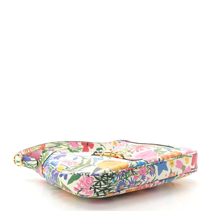 Gucci X KEN SCOTT New Shangai Calfskin Jardin D'Avril Floral Print Small Jackie 1961 Hobo Ivory Pink 4 of 10