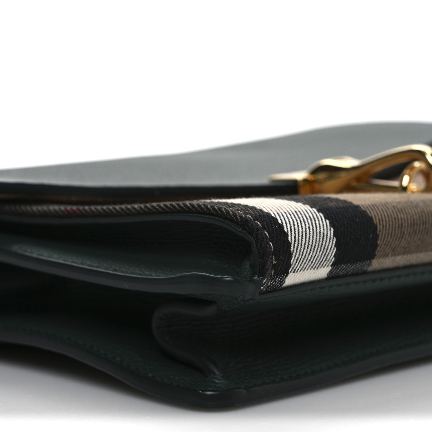 Burberry Derby Calfskin House Check Small Macken Crossbody Bag Dark Bottle Green 9 of 10