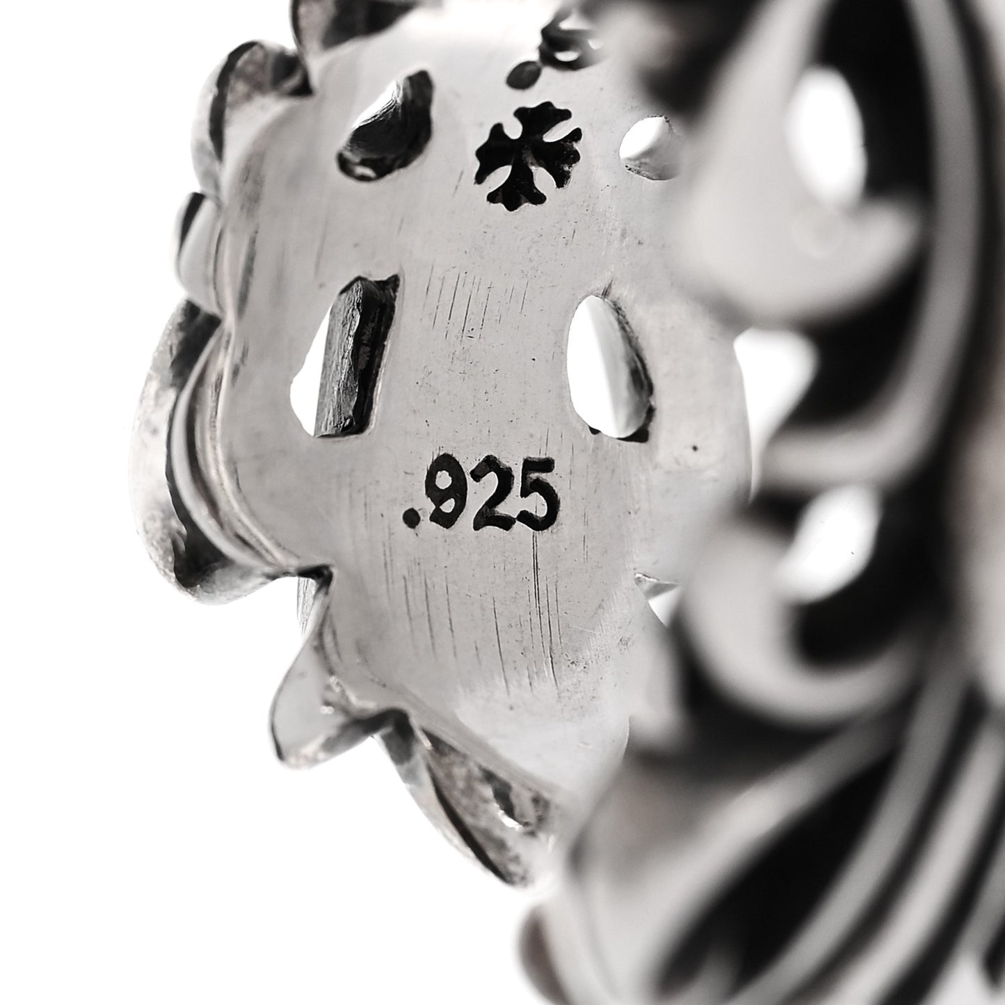 Sterling Silver Double Floral Cross Ring 53 6.5