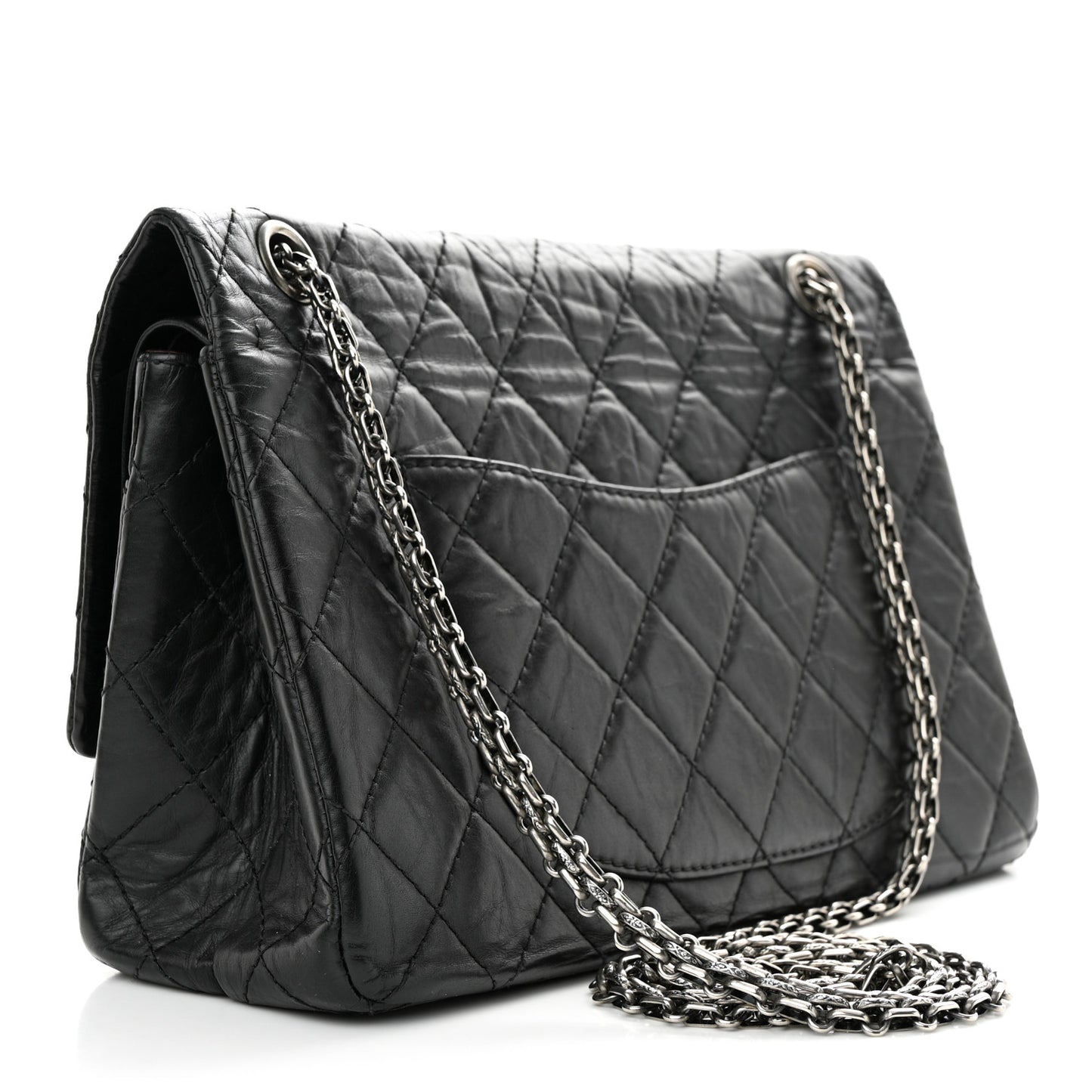 Aged Calfskin Quilted 2.55 Reissue 226 Flap Black