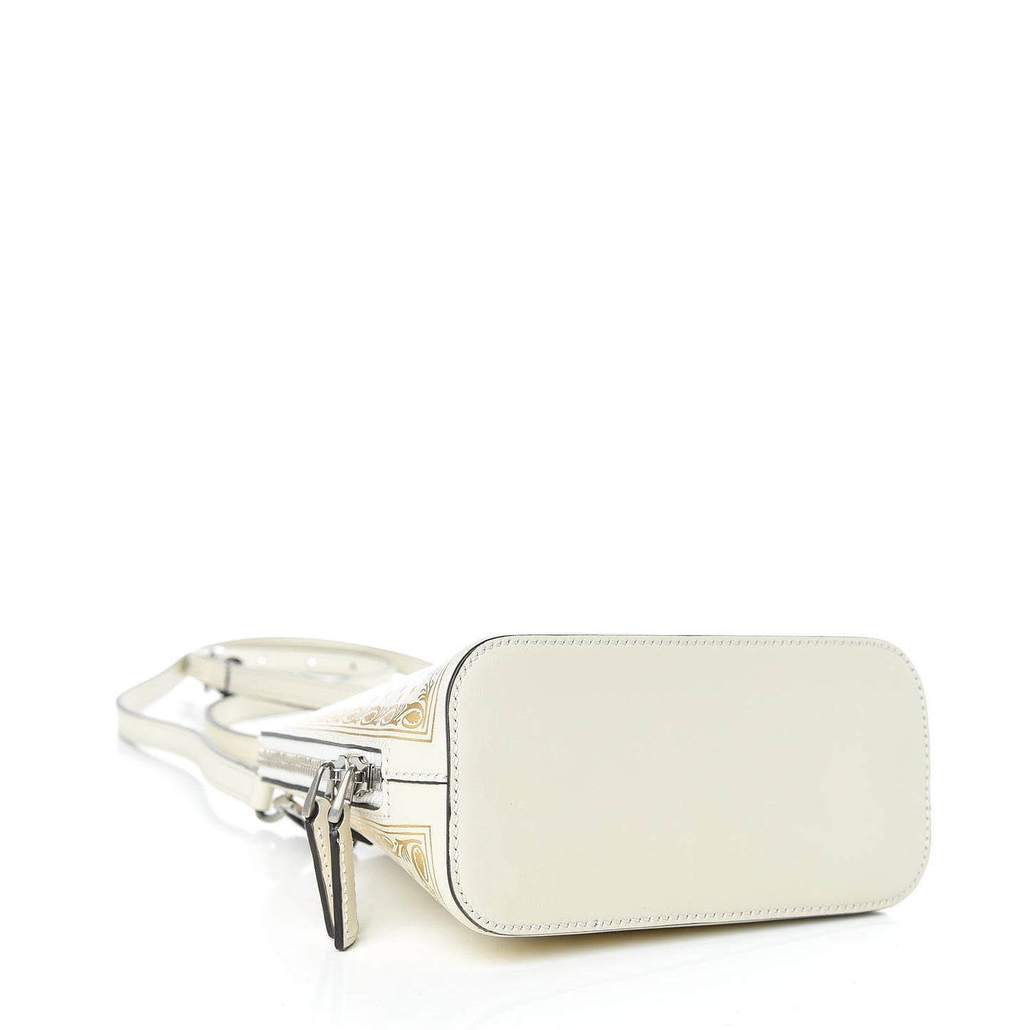 X SEGA Calfskin GUCCY Stars Mini Dome Shoulder Bag Mystic White Gold