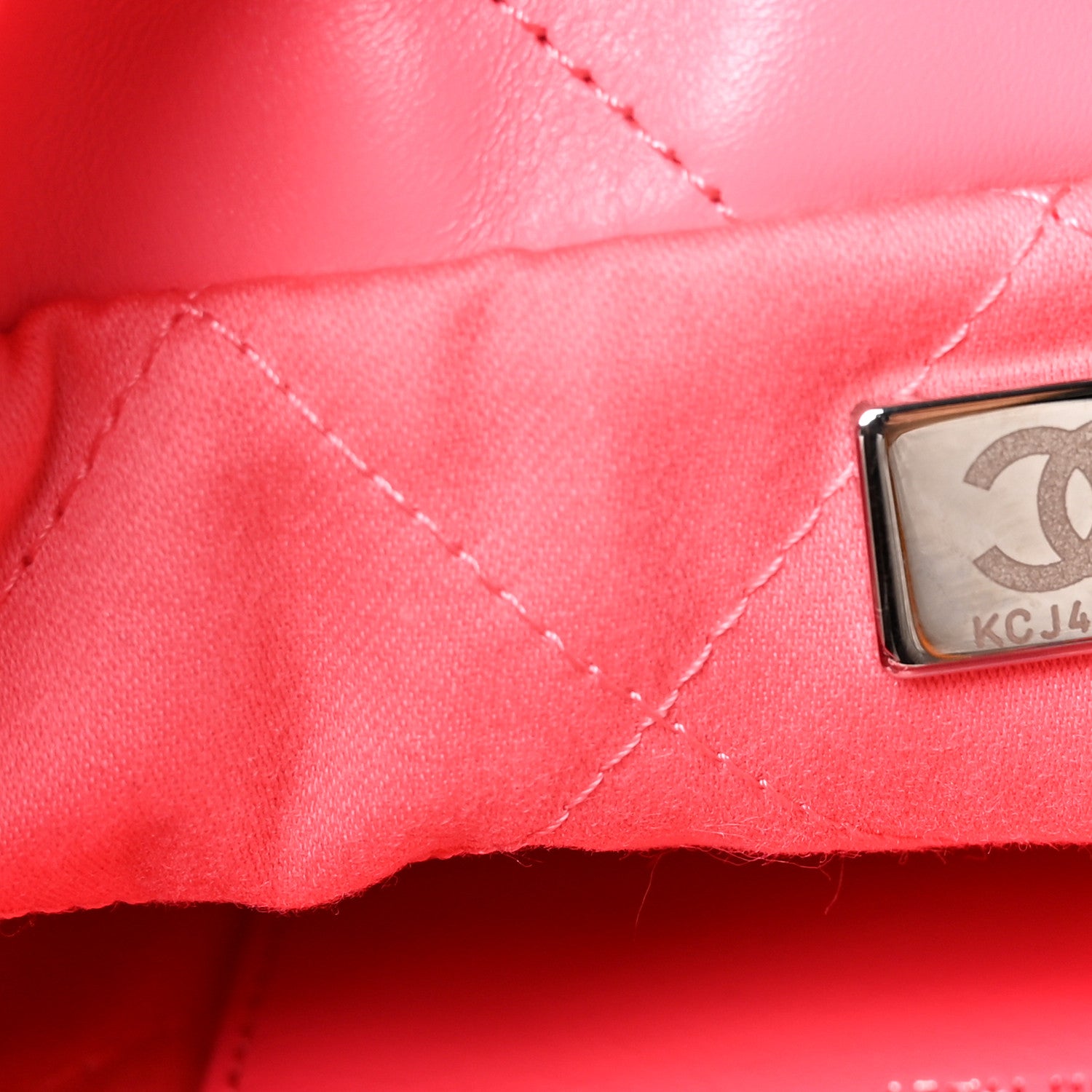 Chanel Shiny Calfskin Quilted Rainbow Metal Mini Chanel 22 Coral Pink 7 of 11