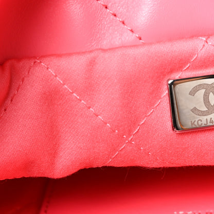 Chanel Shiny Calfskin Quilted Rainbow Metal Mini Chanel 22 Coral Pink 7 of 11