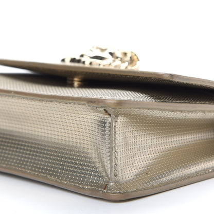 Versace Patent Embossed Medusa Evening Clutch Bag Gold 8 of 8