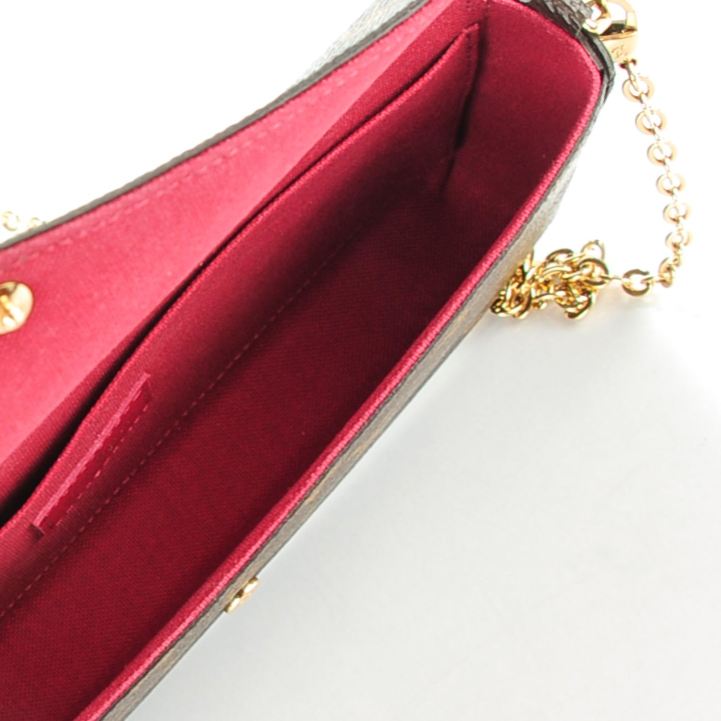 Monogram Pochette Felicie Chain Wallet Fuchsia