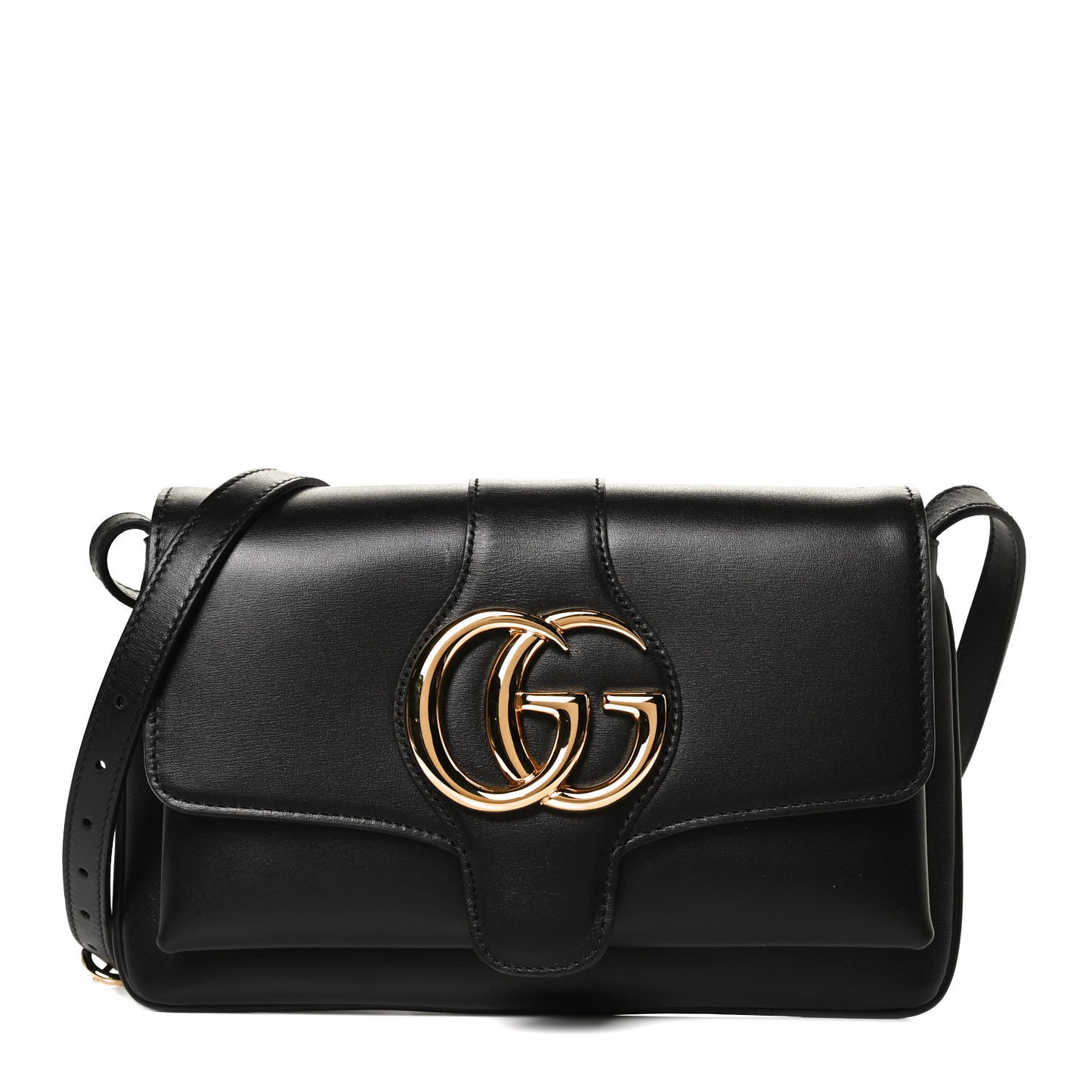 Vitello Palmellato Lux Small Arli Flap Shoulder Bag Black
