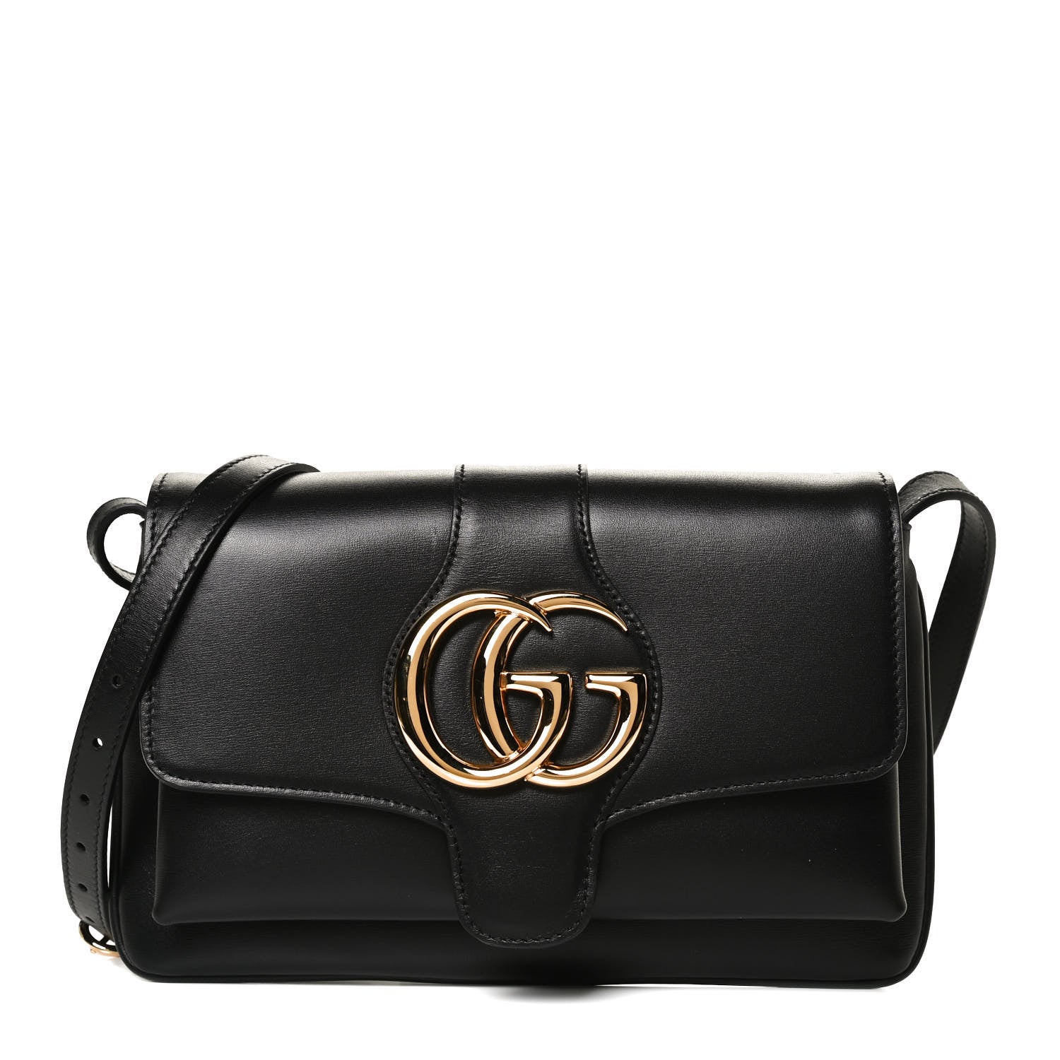 Gucci Vitello Palmellato Lux Small Arli Flap Shoulder Bag Black 1 of 13