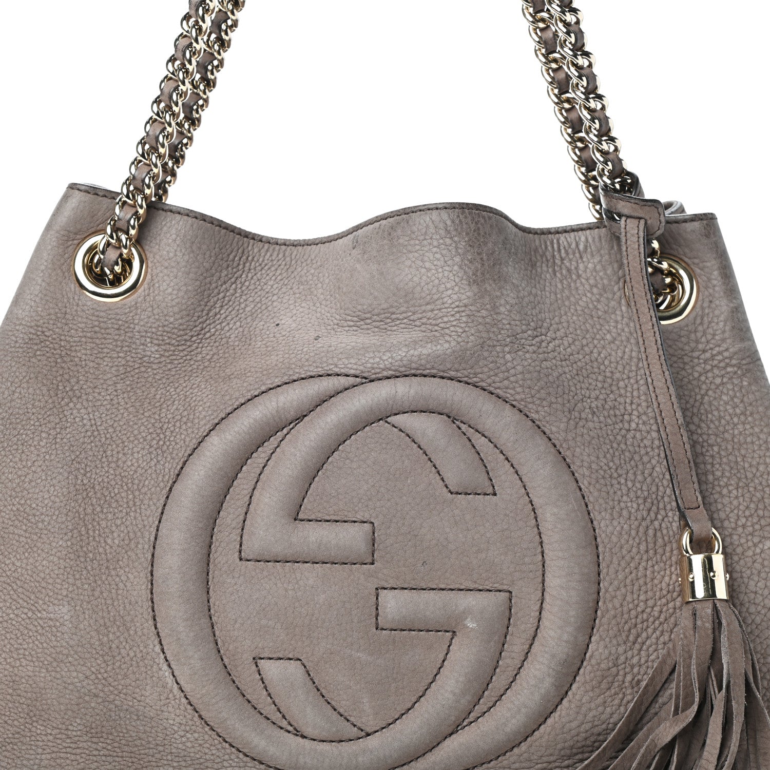 Gucci Vitello Range Medium Soho Chain Shoulder Bag Grey Field 7 of 9