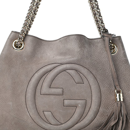 Gucci Vitello Range Medium Soho Chain Shoulder Bag Grey Field 7 of 9