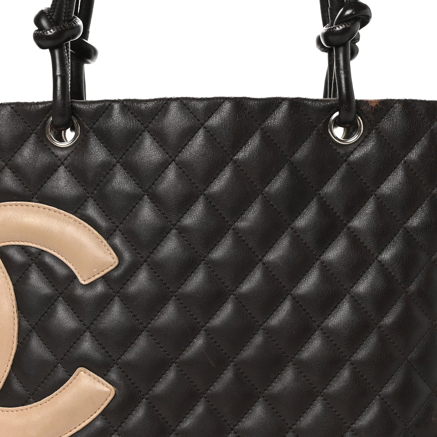 Chanel Calfskin Quilted Large Cambon Tote Brown Beige 9 of 14