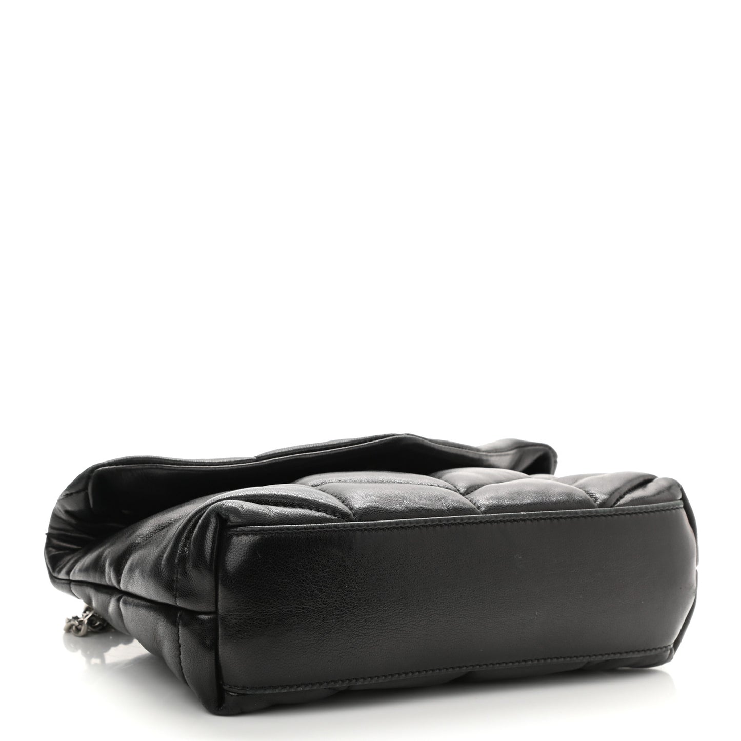 Lambskin Quilted Toy Loulou Puffer Monogram Chain Satchel Black