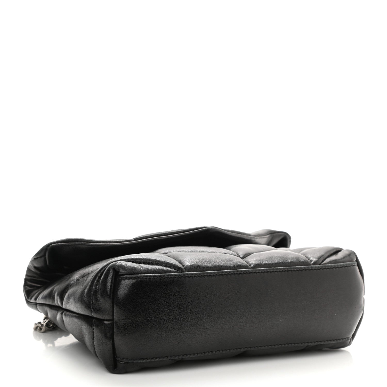 Saint Laurent Lambskin Quilted Toy Loulou Puffer Monogram Chain Satchel Black 4 of 10