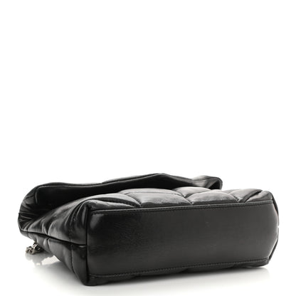 Saint Laurent Lambskin Quilted Toy Loulou Puffer Monogram Chain Satchel Black 4 of 10