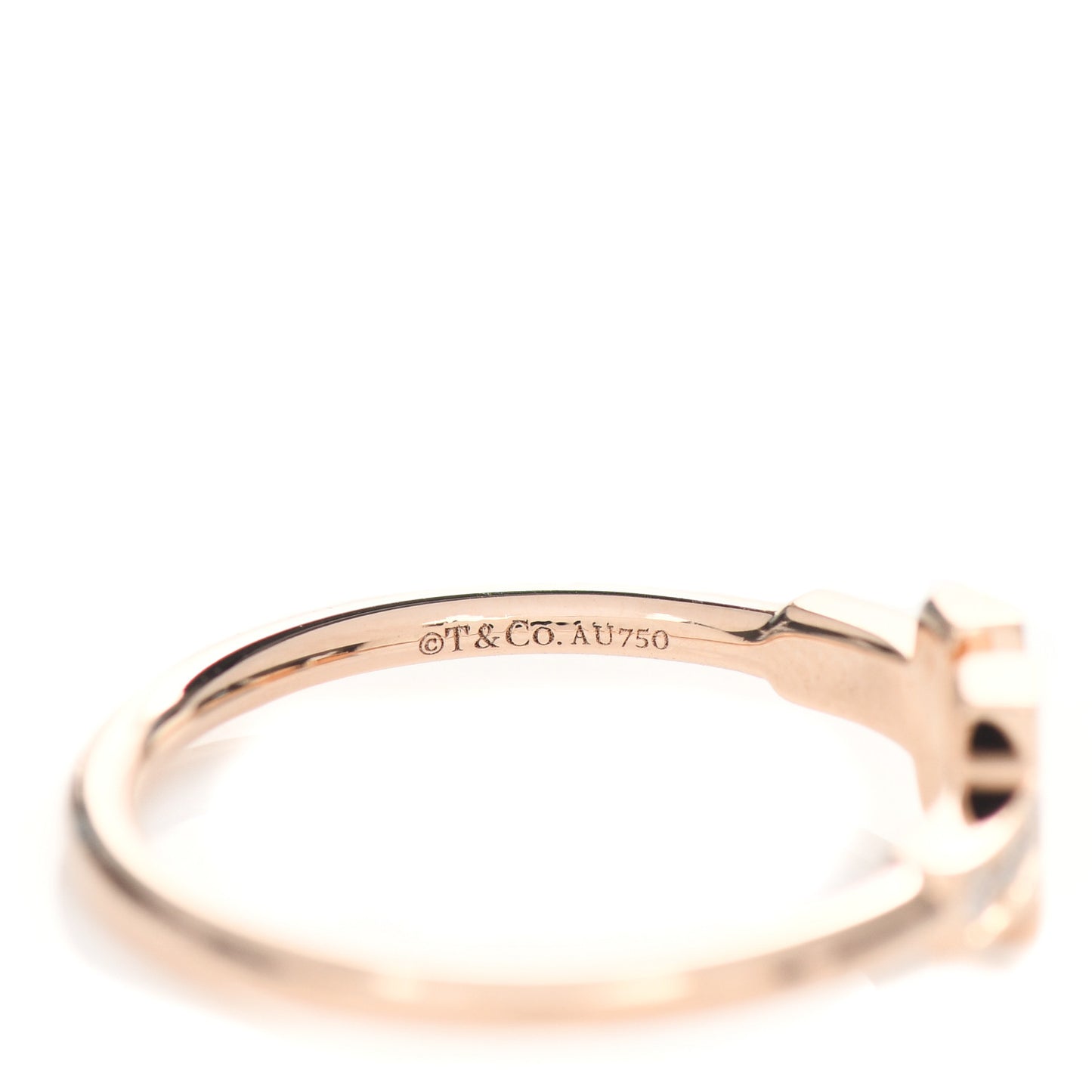 18K Rose Gold Diamond T Wire Ring 56 7.5