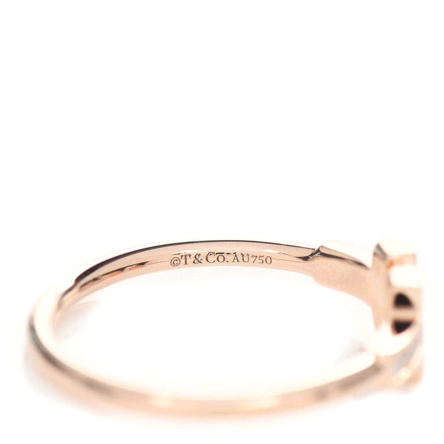 Tiffany 18K Rose Gold Diamond T Wire Ring 56 7.5 4 of 5