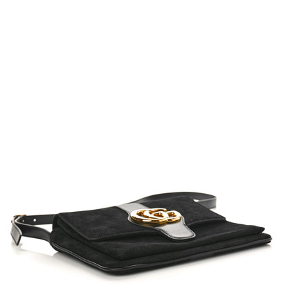 Gucci Suede Medium Arli Flap Shoulder Bag Black 4 of 11