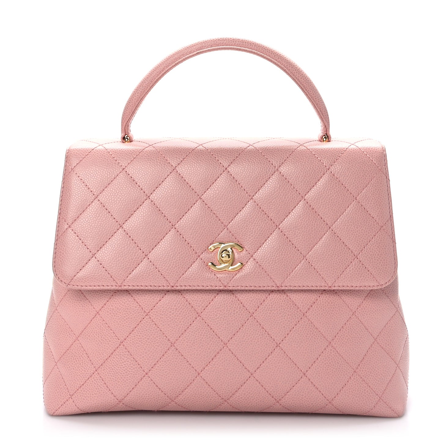 Caviar Quilted Jumbo Kelly Flap Pink