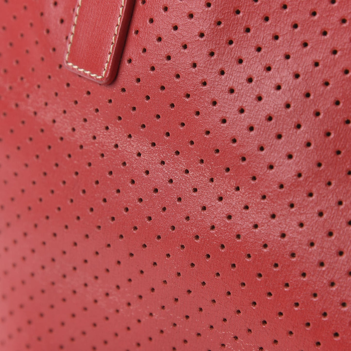 Vitello Drive Perforated Perforated Tote Fuoco