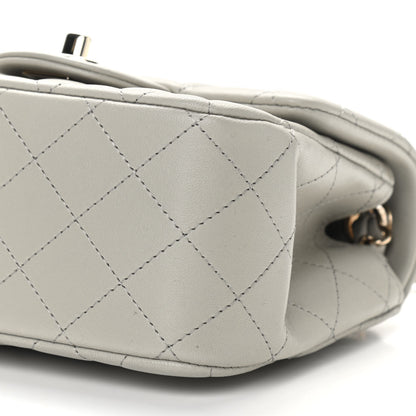 Chanel Lambskin Quilted Mini Square Flap Light Grey 9 of 9