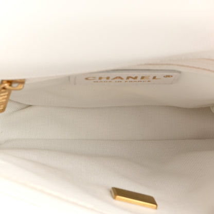 Chanel Caviar School Memory Mini Top Handle Flap White 5 of 9