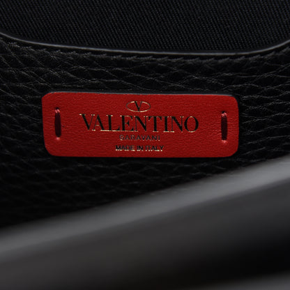 Valentino Garavani Grained Calfskin Medium Rockstud Chain Bag Black 5 of 7