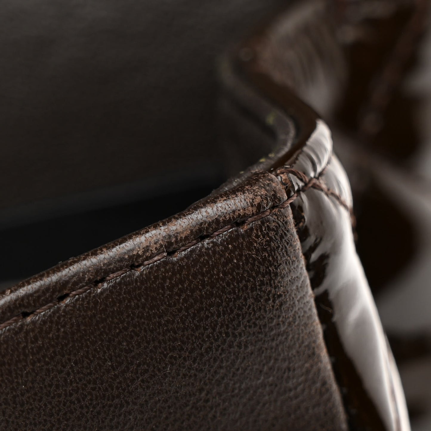 Patent Quilted Medium Double Flap Brown