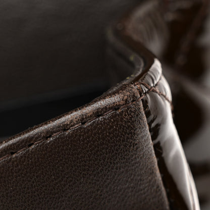 Chanel Patent Quilted Medium Double Flap Brown 13 of 15