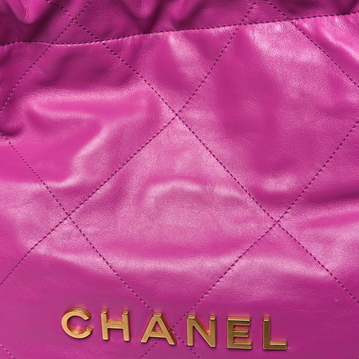 Chanel Shiny Calfskin Quilted Small Chanel 22 Fuchsia 9 of 11