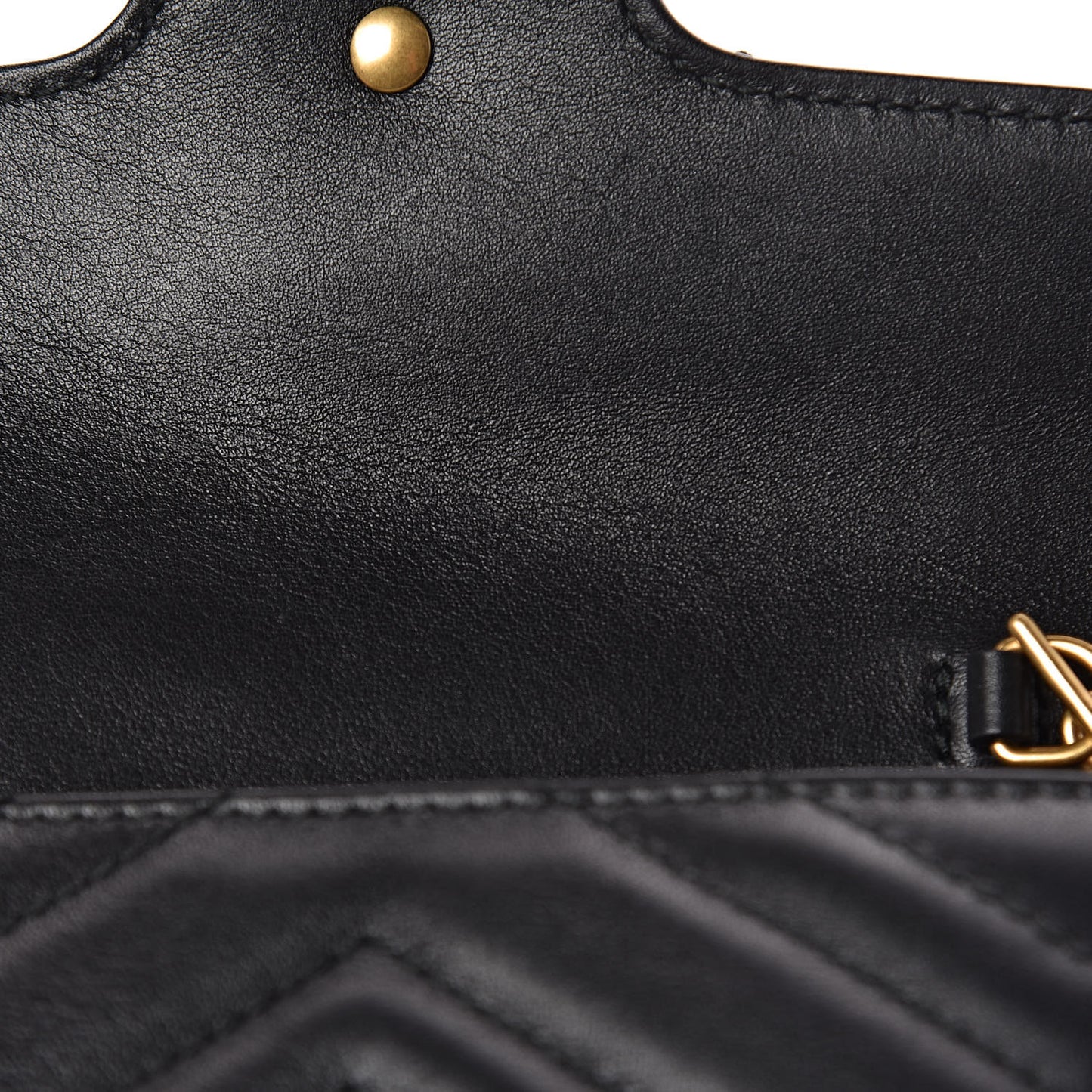 Calfskin Matelasse Super Mini GG Marmont Shoulder Bag Black