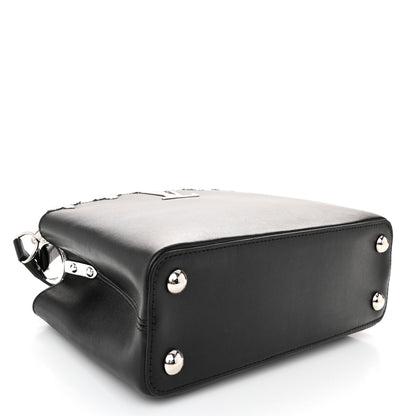 Louis Vuitton Smooth Calfskin Crystal Flowers Capucines BB Black 4 of 9