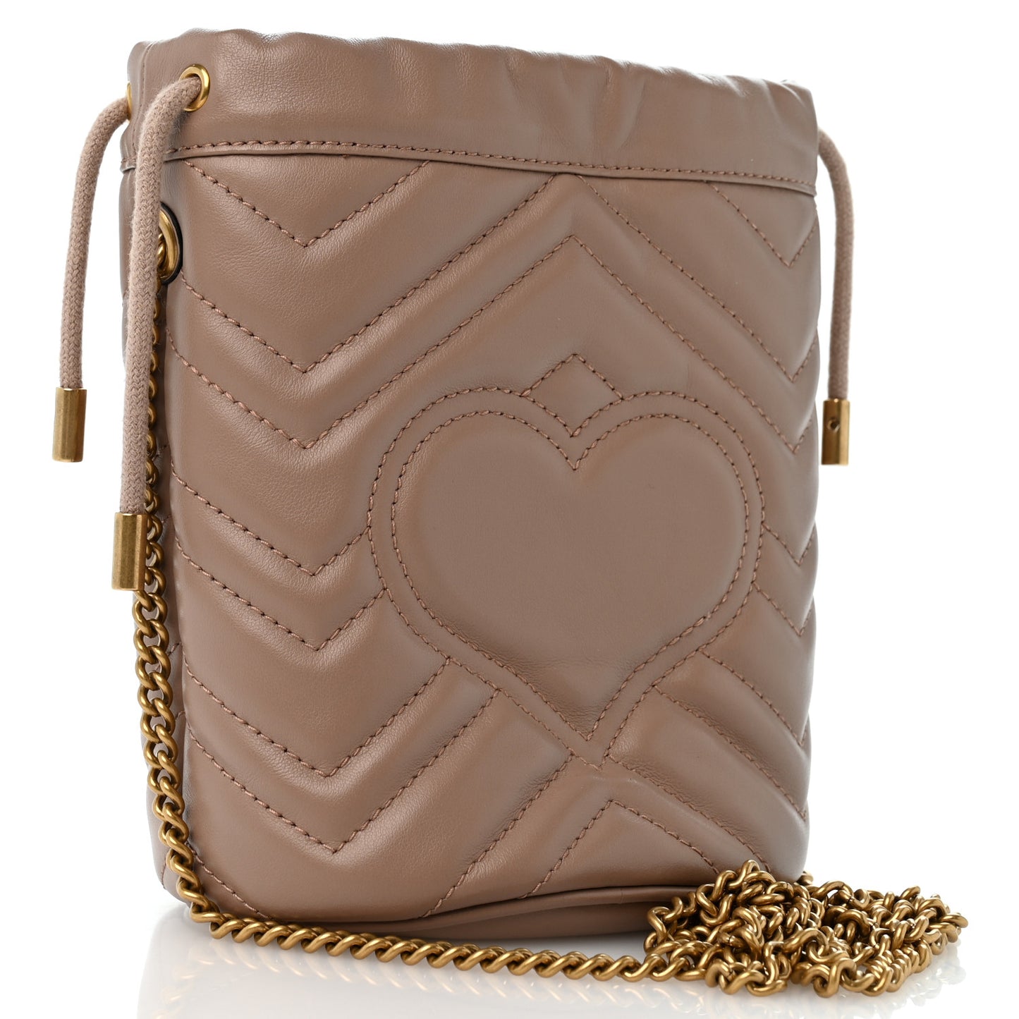 Calfskin Matelasse Mini GG Marmont 2.0 Bucket Bag Porcelain Rose