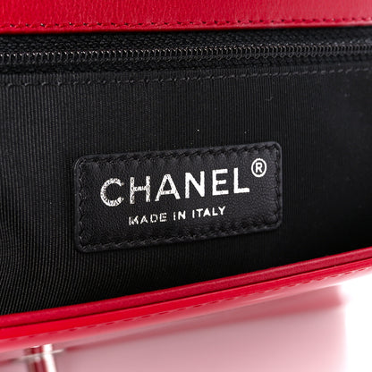 Chanel Patent Calfskin New Medium Plexiglass Boy Flap Red 6 of 12