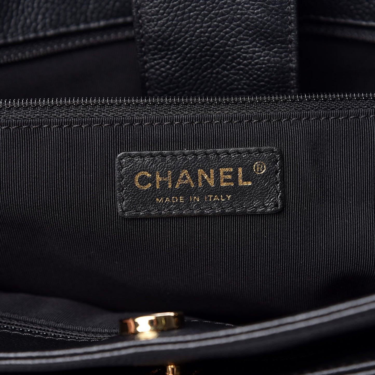 Calfskin Cerf Shopper Tote Black