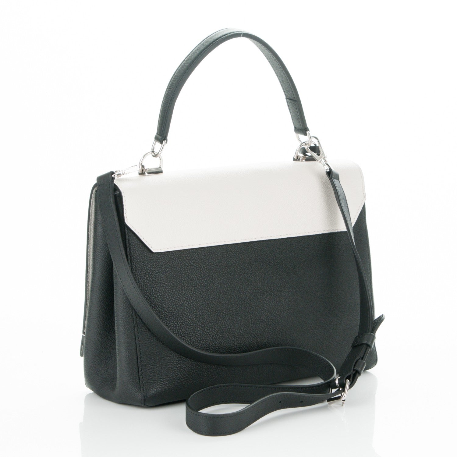 Louis Vuitton Calfskin Mechanical Flowers Lockme II Black White 3 of 6