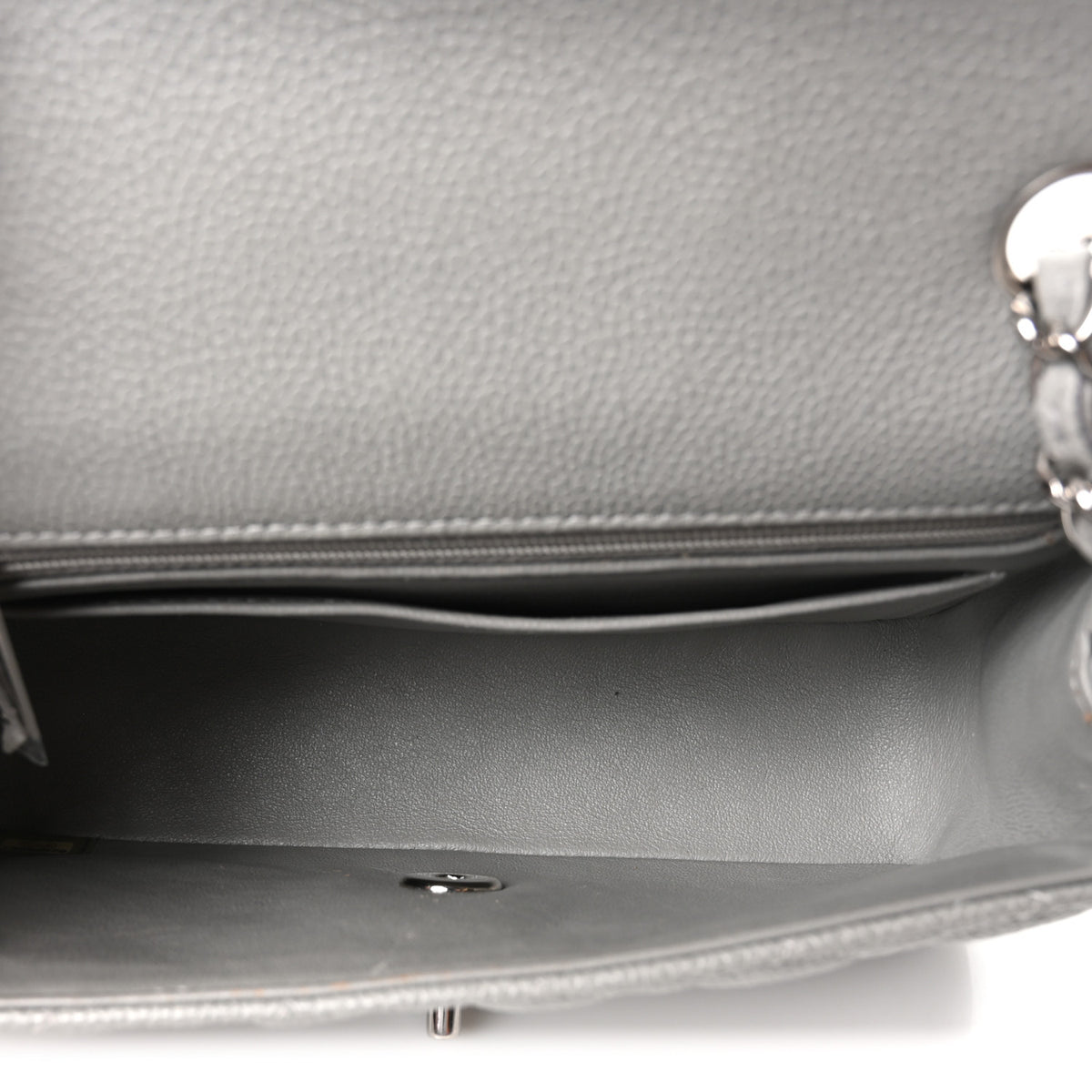 Chanel Caviar Quilted Mini Rectangular Flap Light Grey 5 of 11