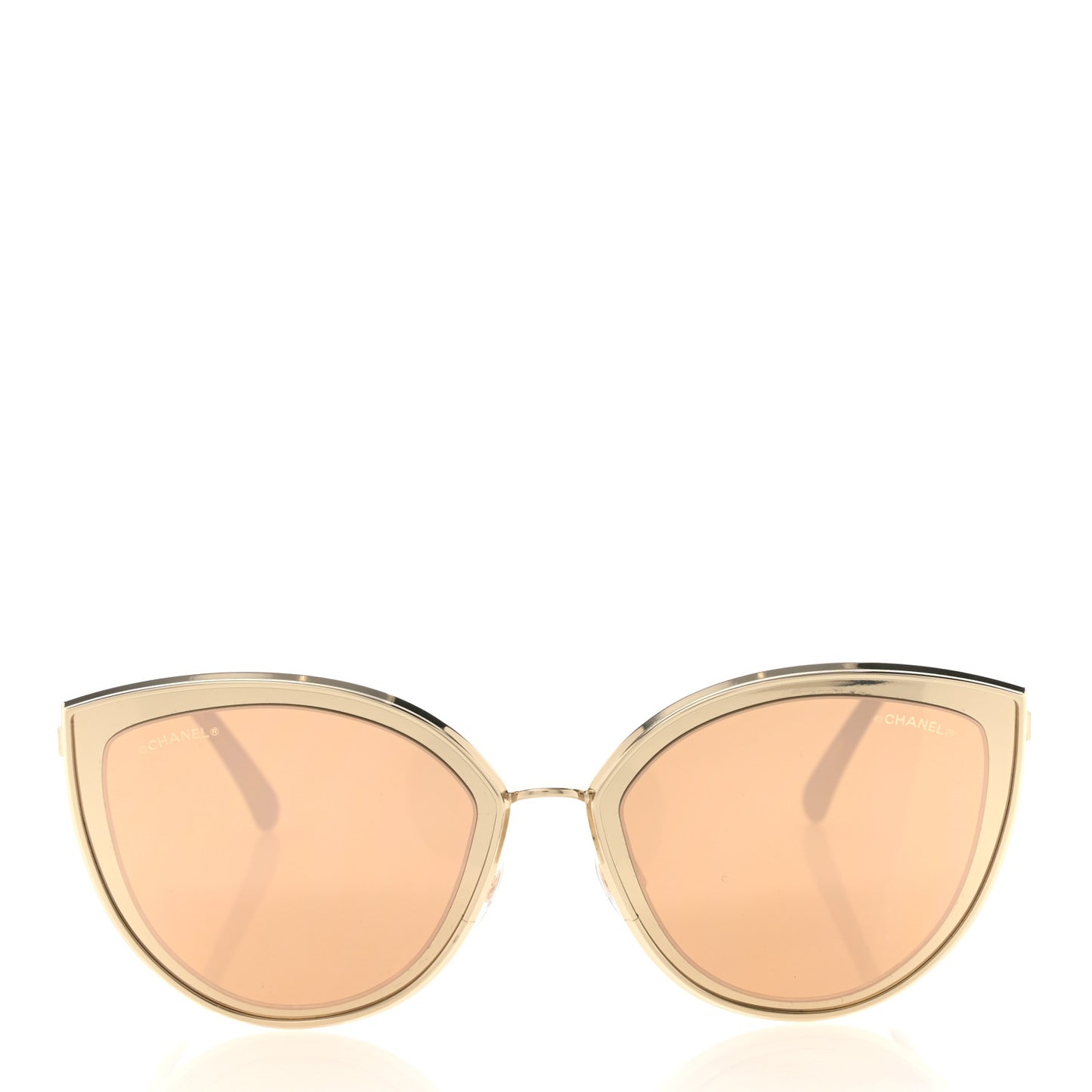 18K Gold Metal Cat Eye Sunglasses 4222 Gold