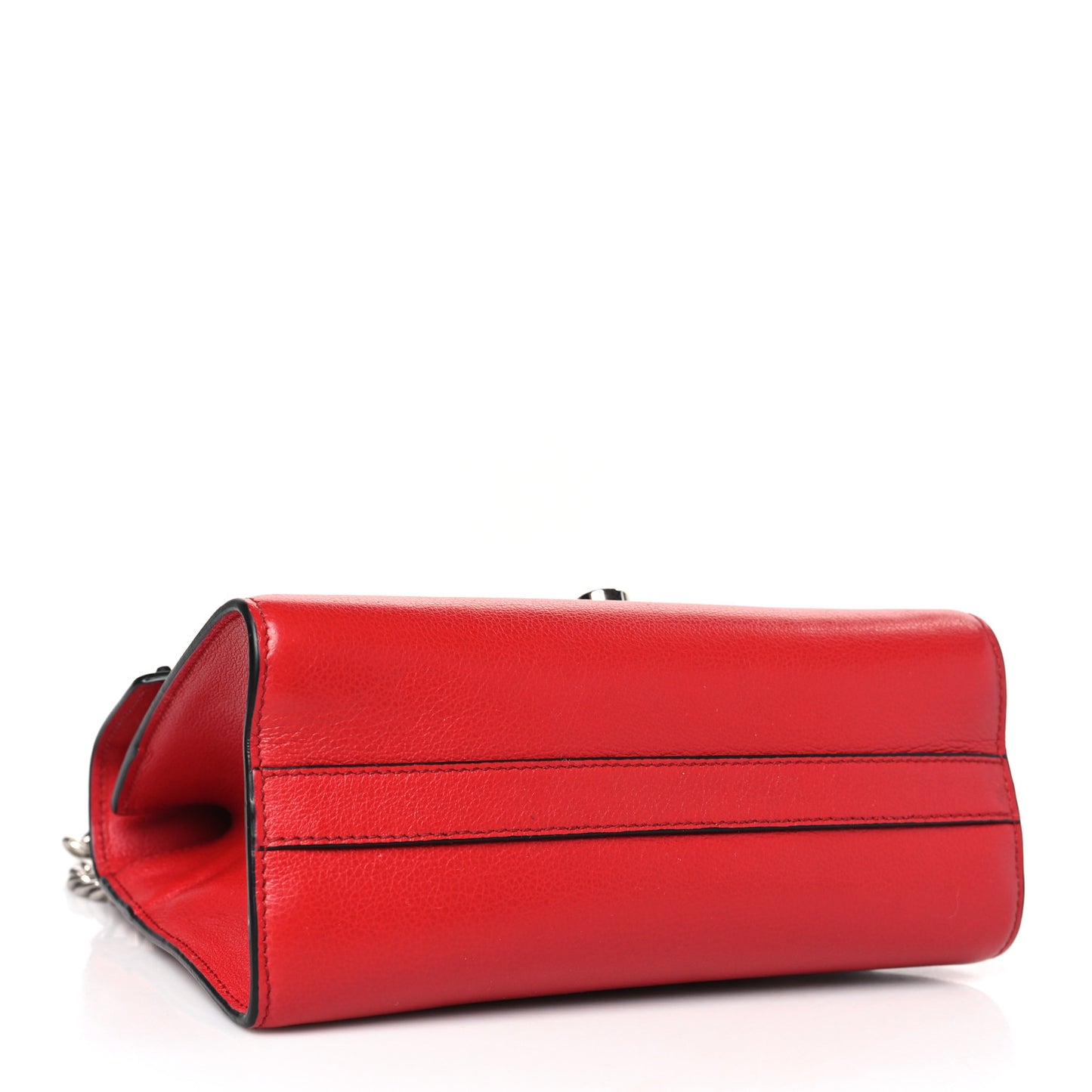 Glace Calfskin Studded Sound Flap Crossbody Shoulder Bag Fuoco