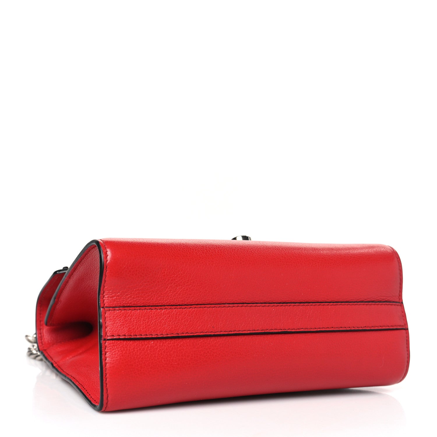 Prada Glace Calfskin Studded Sound Flap Crossbody Shoulder Bag Fuoco 4 of 8