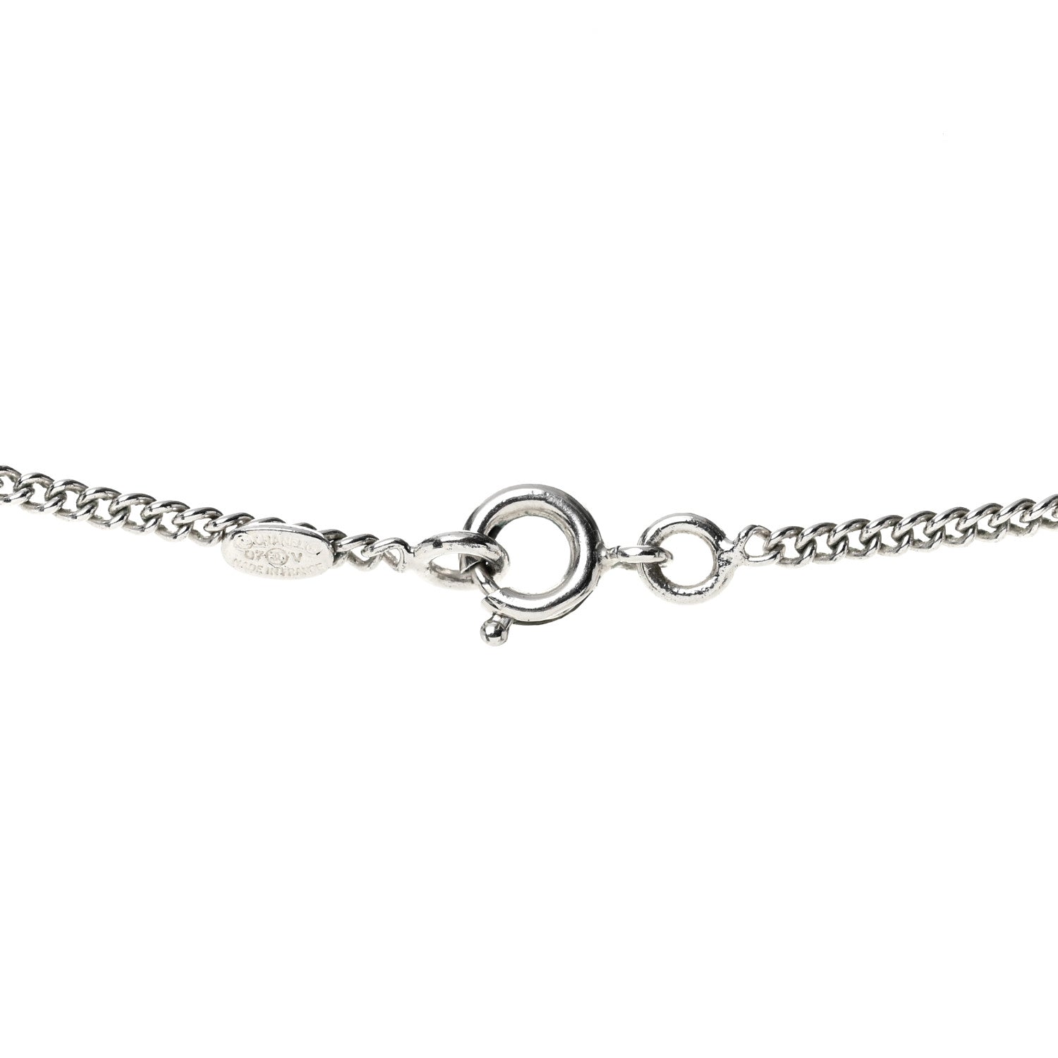 Chanel Crystal Timeless CC Necklace Silver 6 of 7