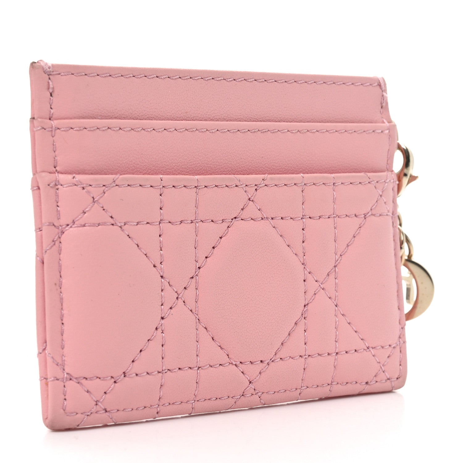 Christian Dior Lambskin Cannage Lady Dior Card Holder Melacoton 3 of 7