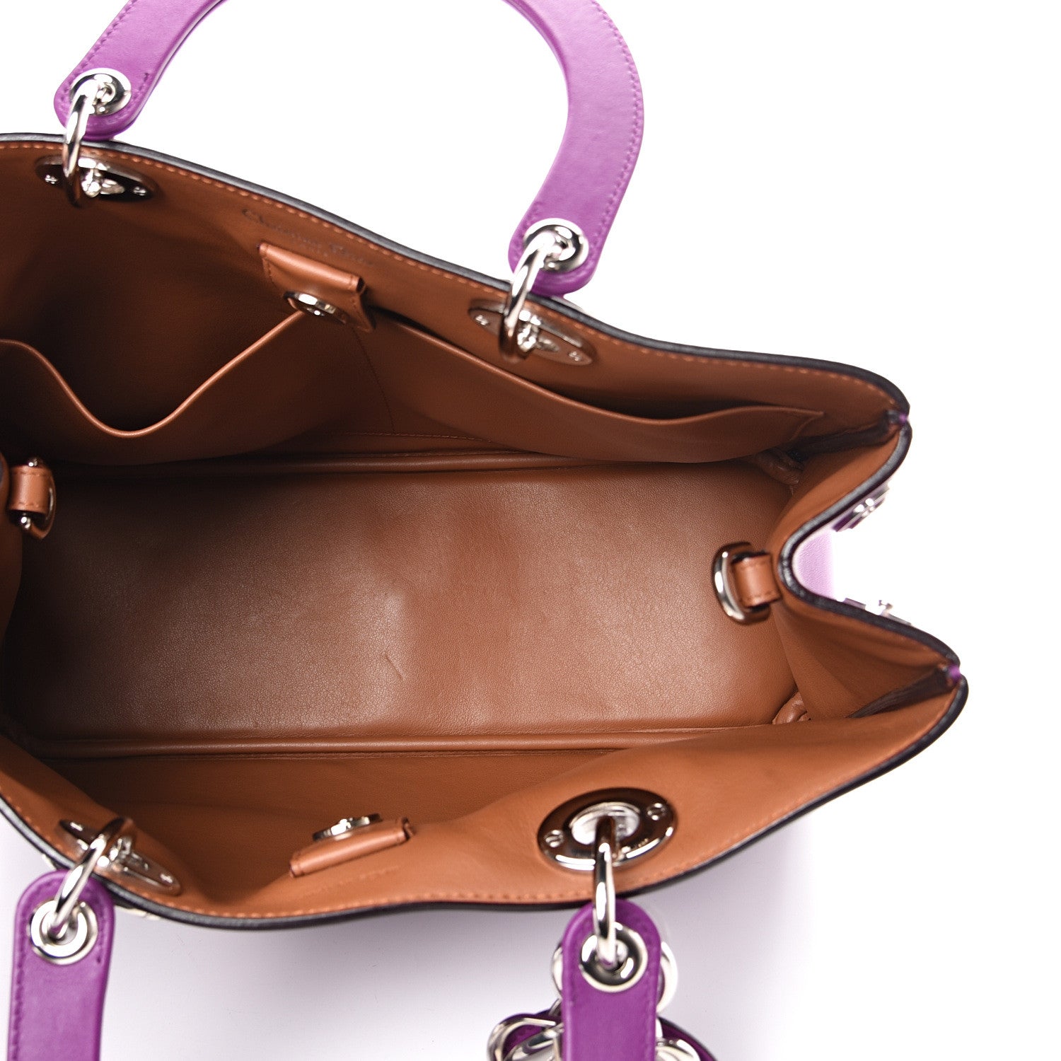 Christian Dior Smooth Calfskin Large Diorissimo Tote Purple 4 of 13