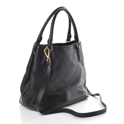 Prada Vitello Daino Tote Black 3 of 9